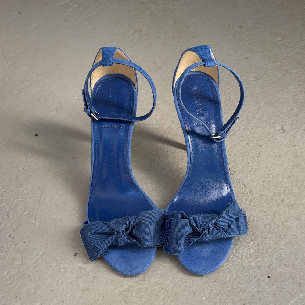 J. Crew Blue Bow Heels